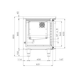 Tavolo frigo L. cm 220x70  GN 1/1