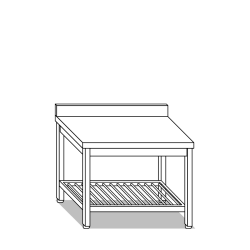 Tavolo L. 150 x 70 cm/Ripiano grigliato