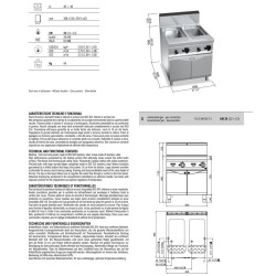 Cuocipasta GAS lt. 40+40 cm 80x90