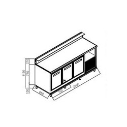 Banco "Studio 12" L cm 200 refrigerato